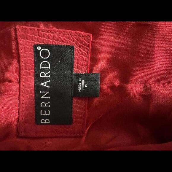 Bernardo - Red Leather Jacket with Texture - Petite Large - Picture 7 of 9